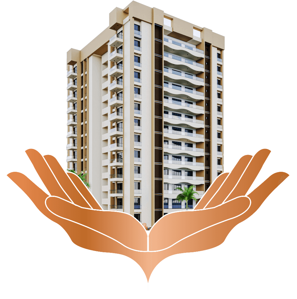 Exterior 3D visualization of a high-rise residential tower